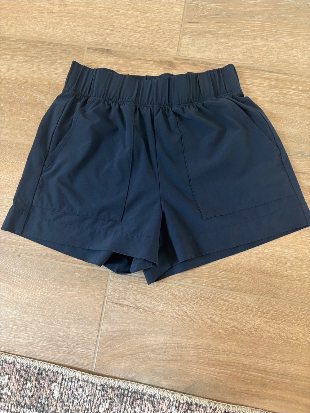 Beyond Yoga Navy Elastic-Waist Athletic Shorts